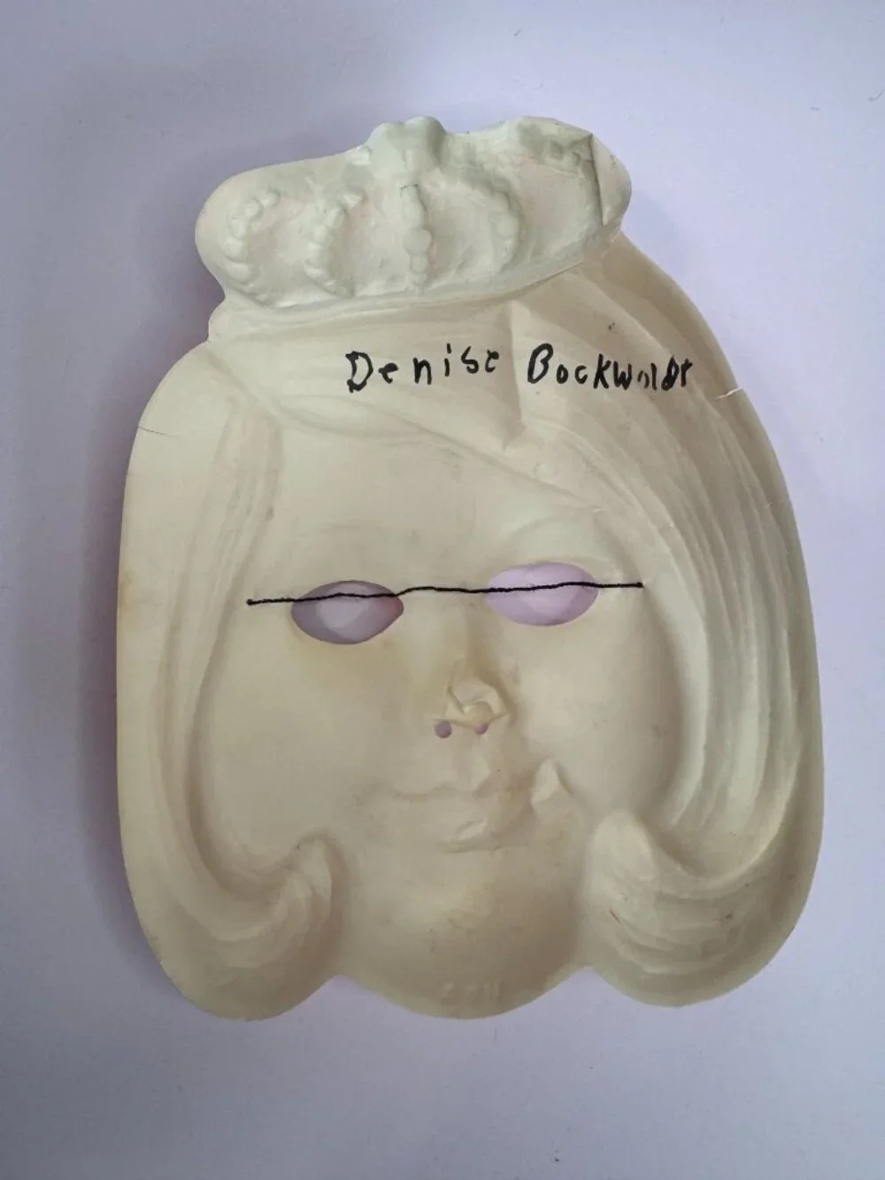 Vintage Collegeville Fairy Queen Halloween Mask 1960s Vacuform Plastic USA